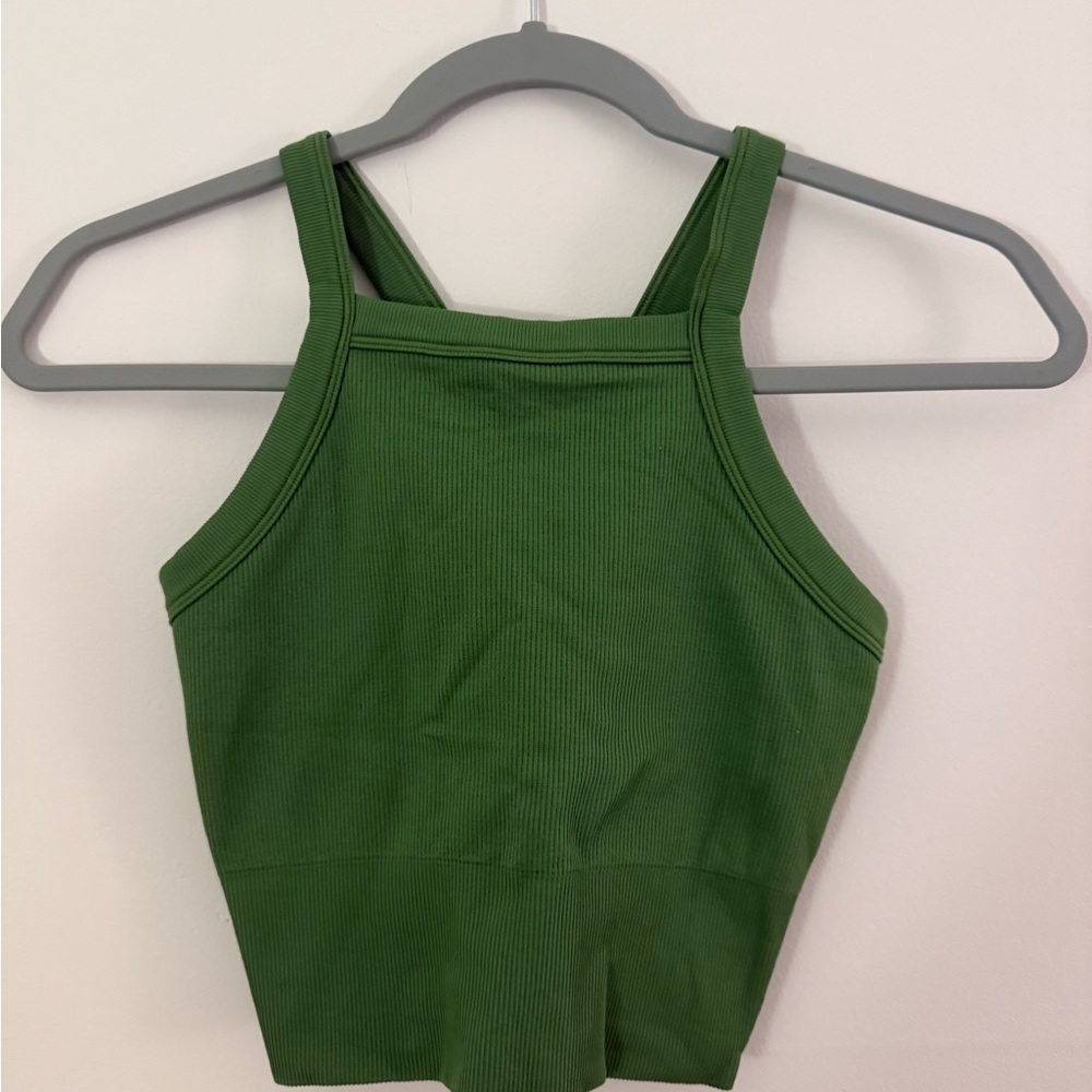 Athleta Green Ribbed Women's Tank Top